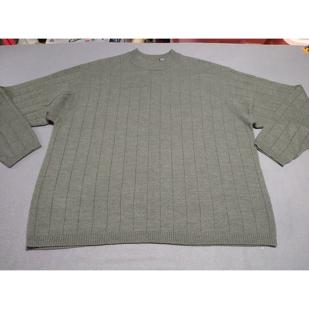 Trader Bay Sweater Men XL Dk Gray Wool Blend Crew Neck Hiking‎ Skiing Classic